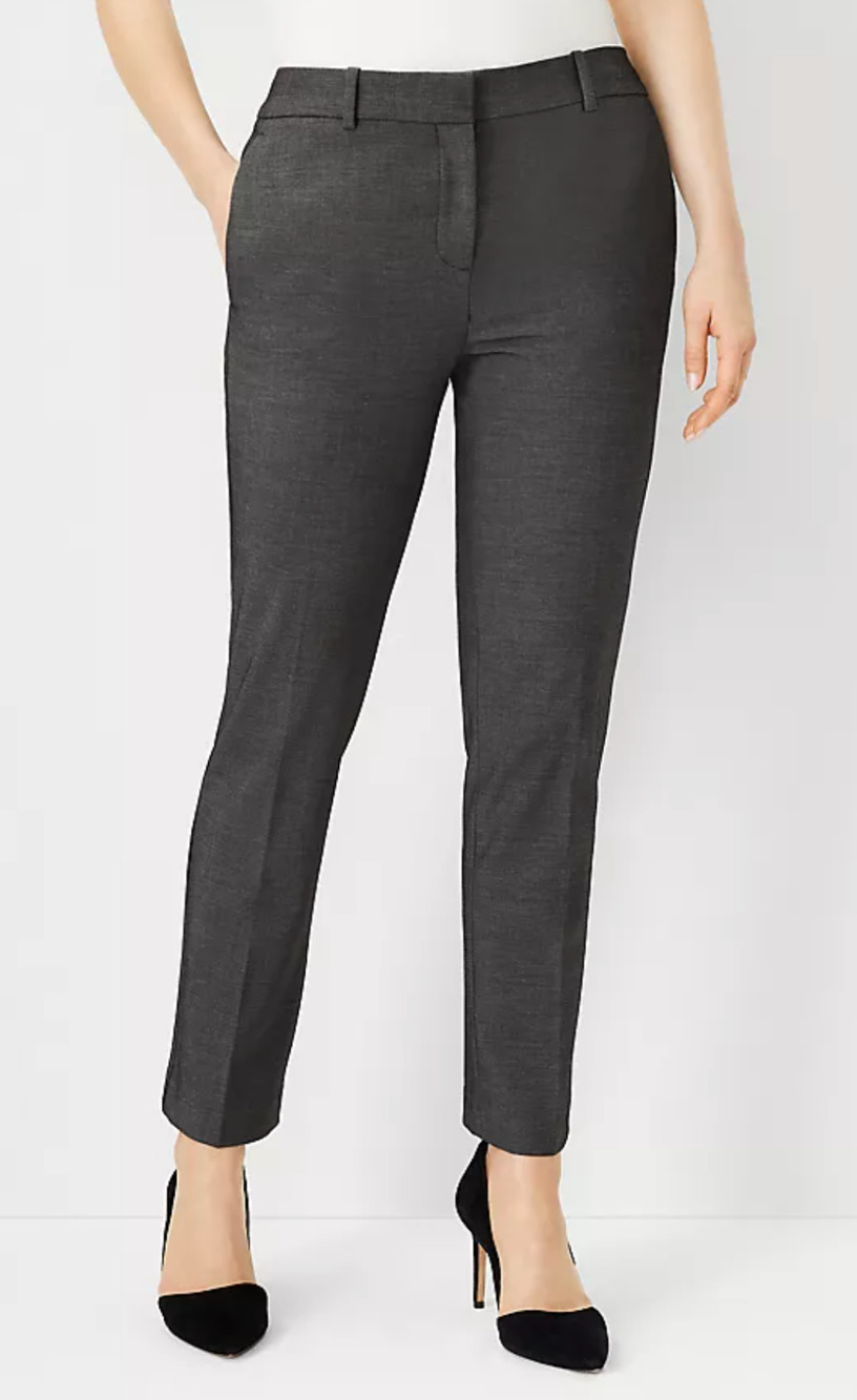 NEW ANN TAYLOR DARK GREY CURVY FIT BI-STRETCH ANKLE PANTS SZ 4 - Picture 2 of 9